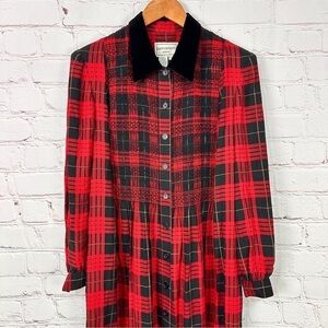 Vintage Cottagecore plaid maxi dress size 10 Christmas holiday party Academia